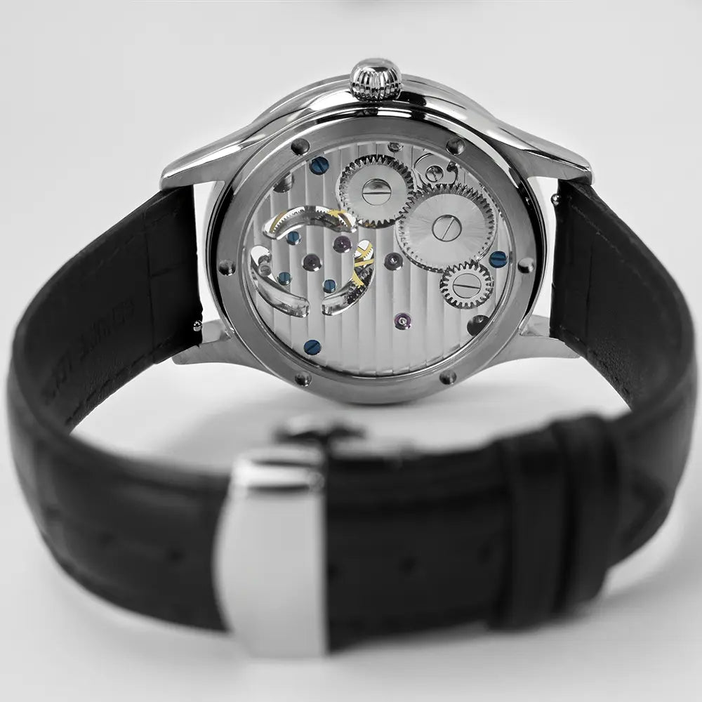 HORAE V Gravitas Green Malachite exhibition caseback and mechanical movement