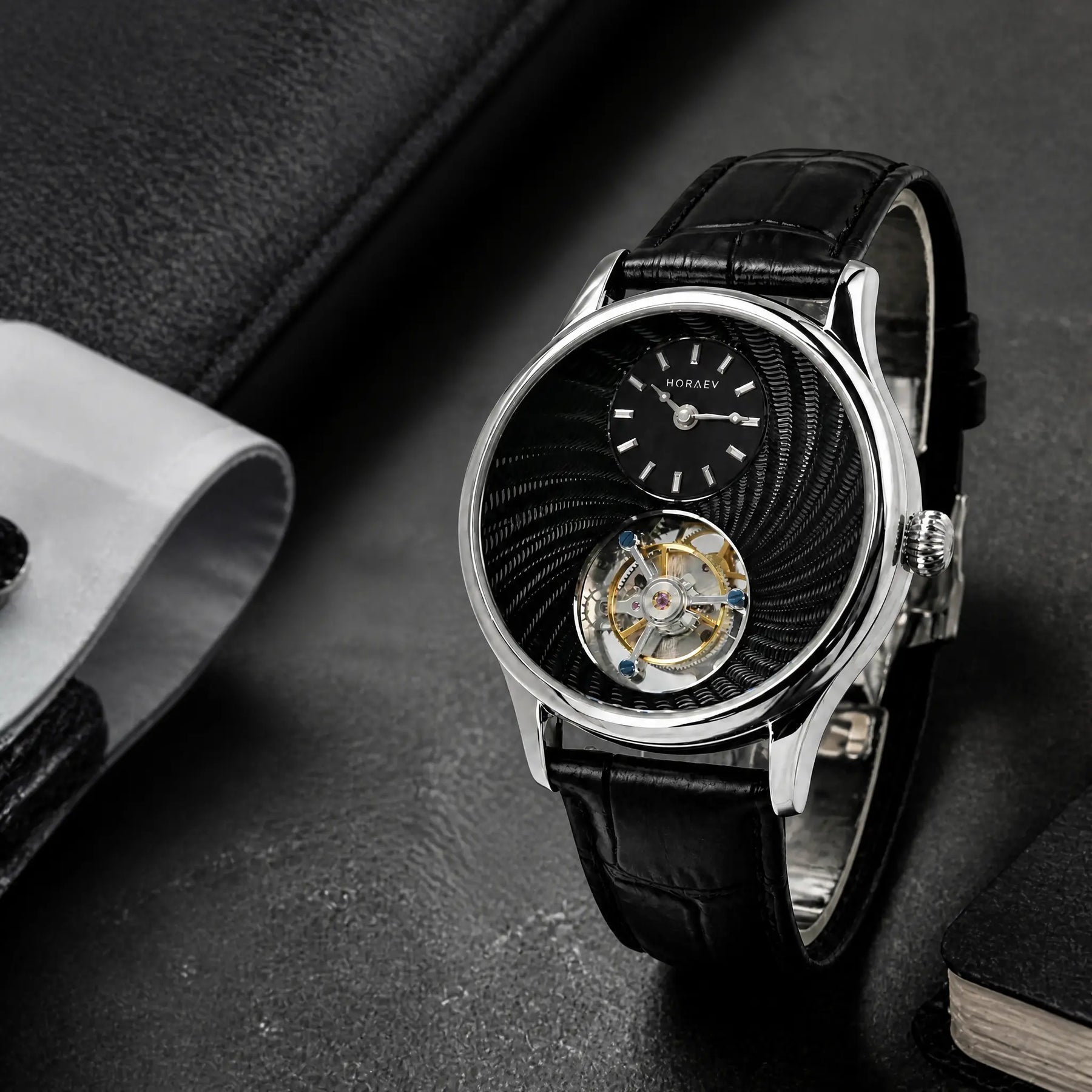 BLACK COPPER GUILLOCHE DIAL
