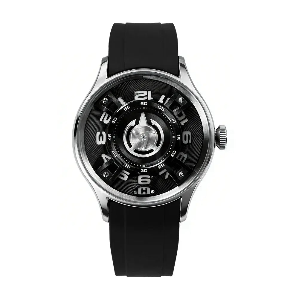 HORAE V Vantage Axial Noir black-dial automatic watch, front view