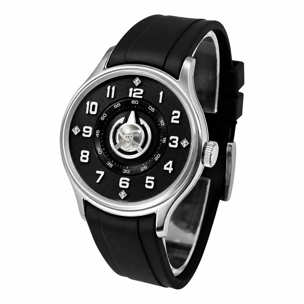 HORAE V Vantage Axial Noir watch, three-quarter view