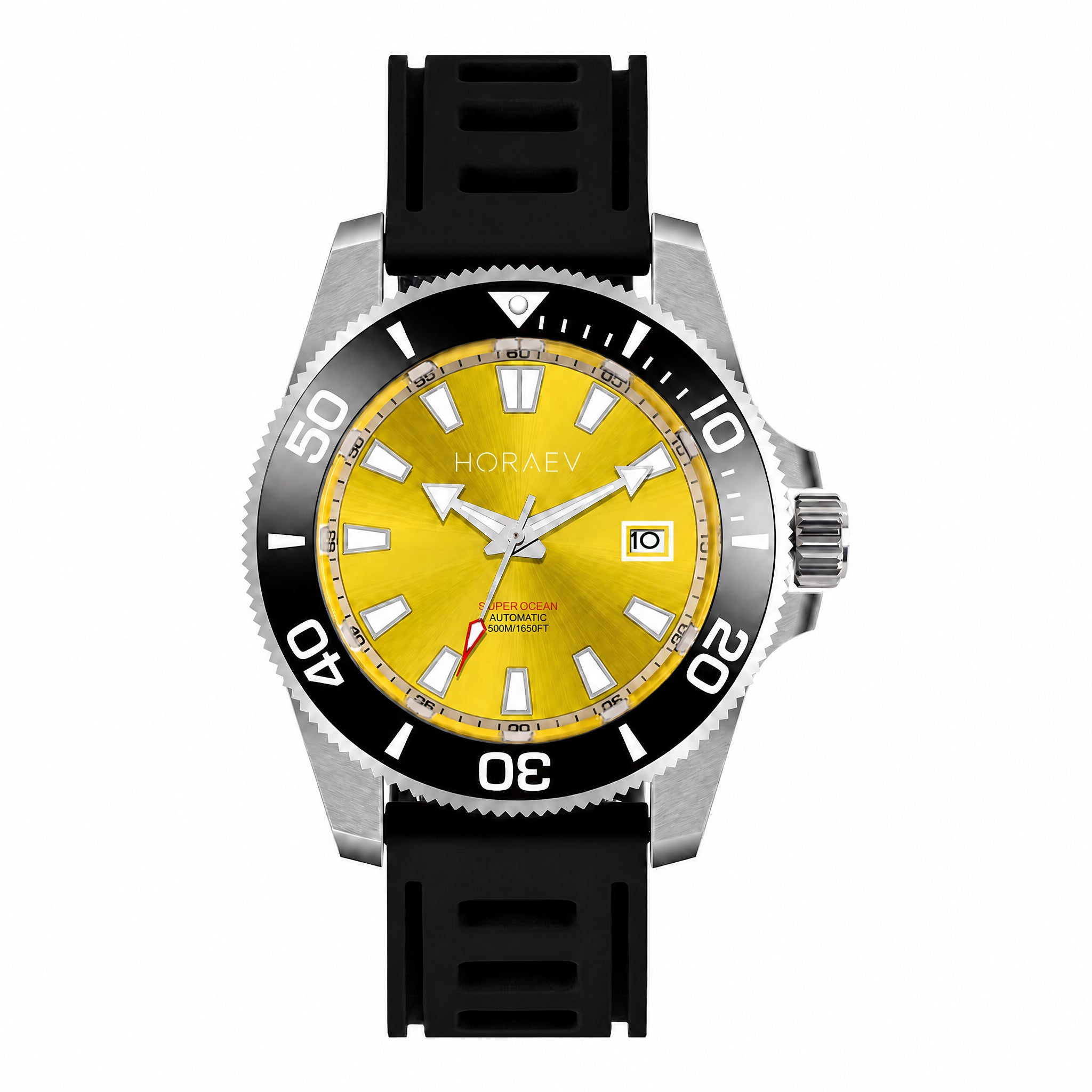 HORAE V Paddock Signal yellow-dial automatic watch, front view