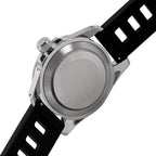 HORAE V Paddock Flare caseback and black rubber strap