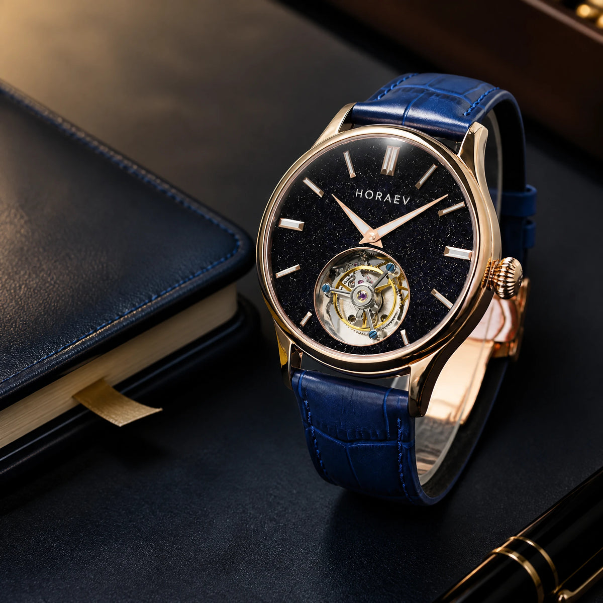 Warm Case, Blue Handcrafted Strap