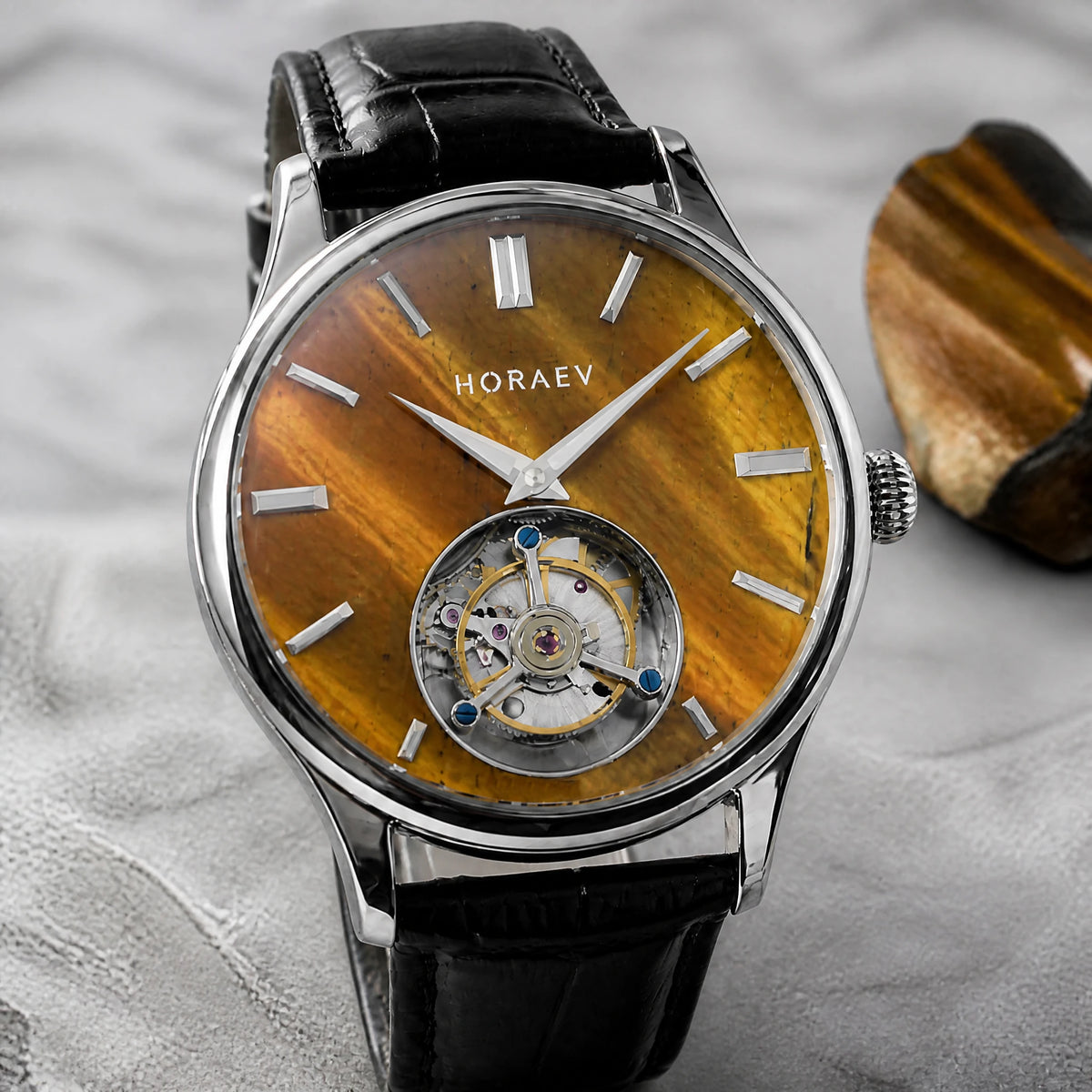 Hand-Polished Natural Tiger’s Eye Dial
