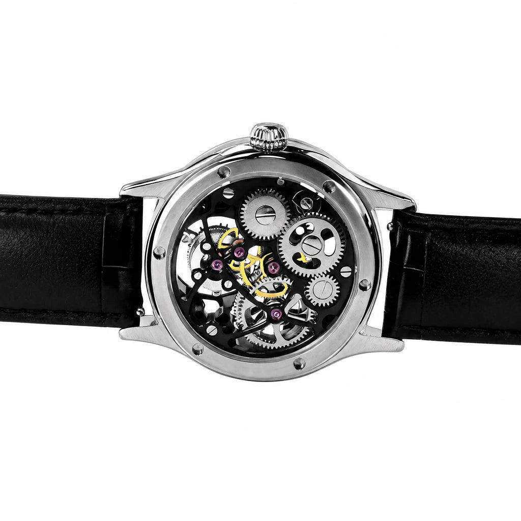 HORAE V Gravitas Openwork Silver Black exhibition caseback and mechanical movement