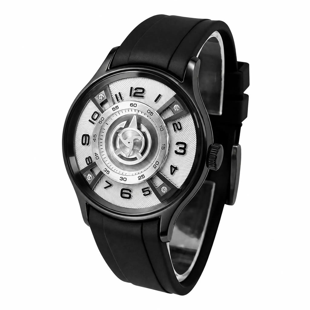 HORAE V Vantage Axial Argent watch, three-quarter view
