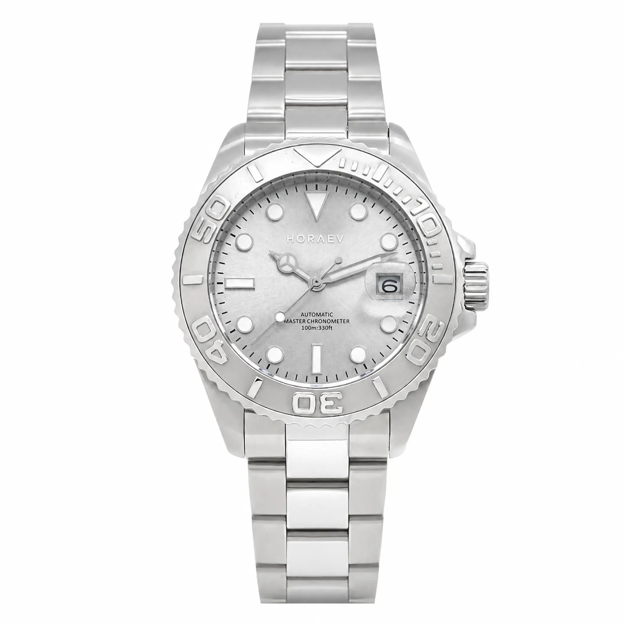 HORAE V Paddock Argent silver automatic watch, front view
