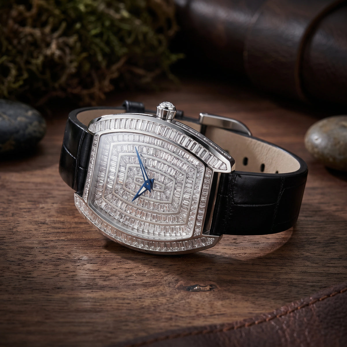 Sapphire Clarity Paired with Natural Alligator Leather