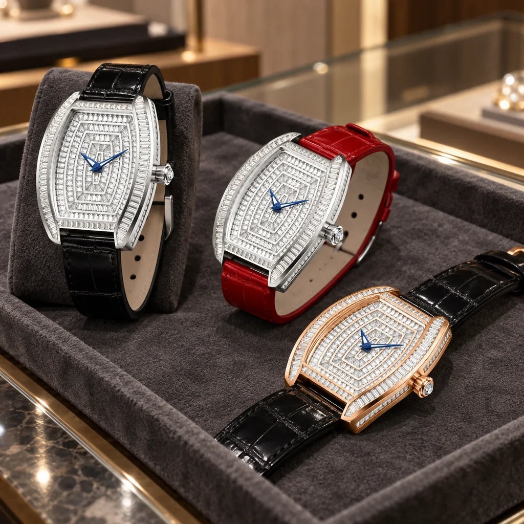 HORAE V × TIELBO Ethereal Poise T302L three colorways boutique display scene
