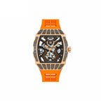 HORAE V Avant Pulse T305M rose gold tone black accents orange strap front view