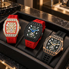 HORAE V × TIELBO Avant Pulse T305M three colorways boutique display scene