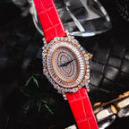 HORAE V × TIELBO Starlit Reverie T811L rose gold red strap dark leather lifestyle scene