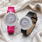 HORAE V × TIELBO Prismatic Mirage T820L pink and black watches in a luxury marble scene