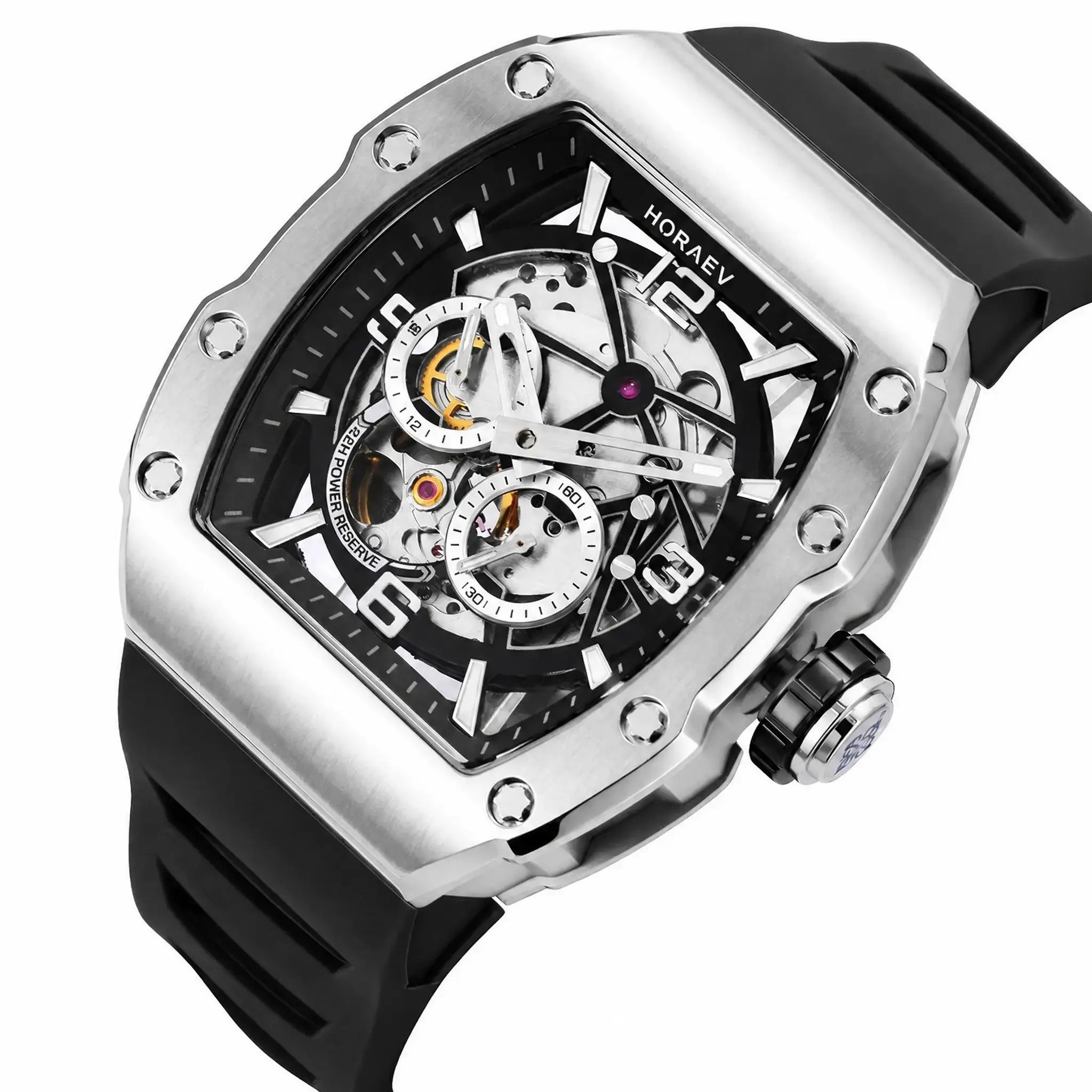 HORAE V Vantage Vector Nocturne skeleton dial and crown detail