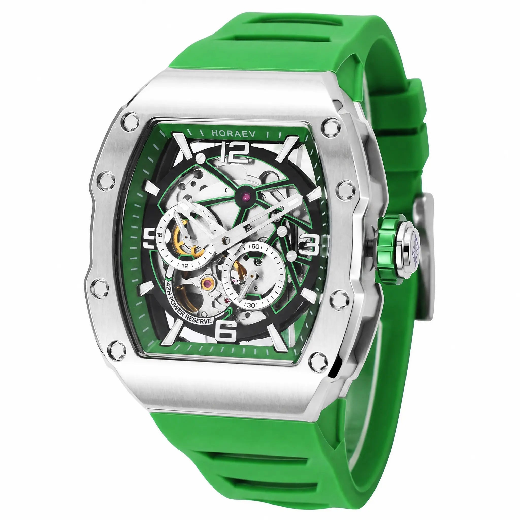 HORAE V Vantage Vector Viridian watch, three-quarter view