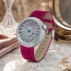 HORAE V x TIELBO Prismatic Mirage T820L fuchsia strap in a luxury lifestyle scene