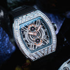HORAE V x TIELBO Radiant Tempest T827M in a dark blue crystal setting