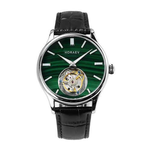 HORAE V Gravitas Green Malachite tourbillon watch, front view