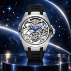 T306M platinum tone tourbillon in a celestial campaign scene