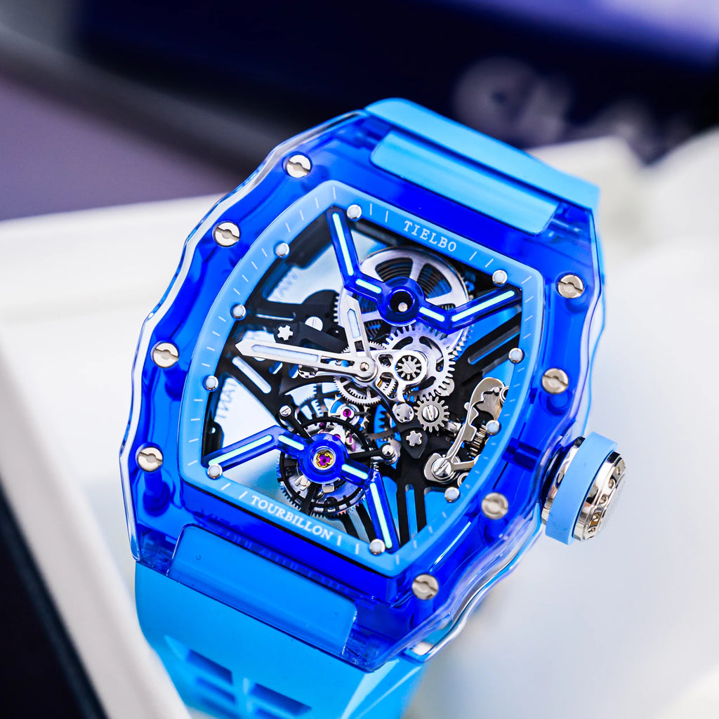 T816 crystal glass tourbillon lifestyle scene 4