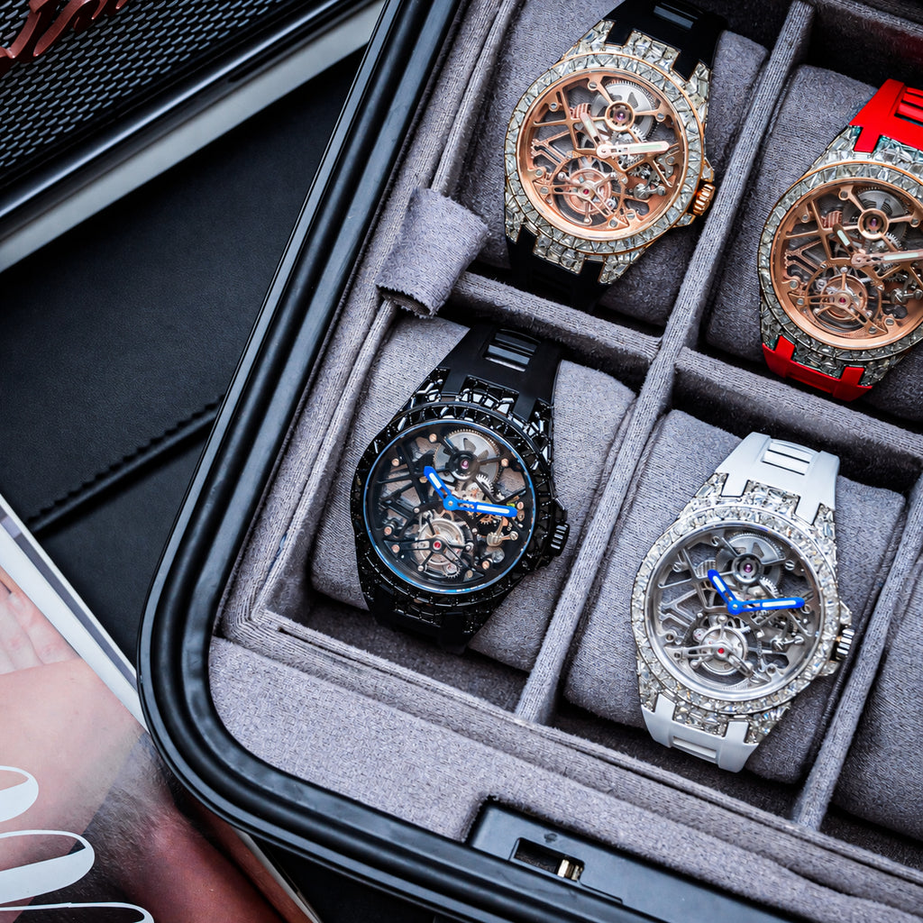 T850M crystal set tourbillon watches in a luxury watch case